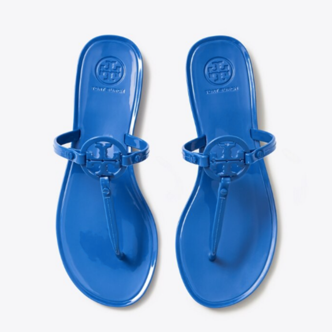 Tory Burch Mini Miller Jelly Thong - Dark Blue Azure | Lola Saratoga