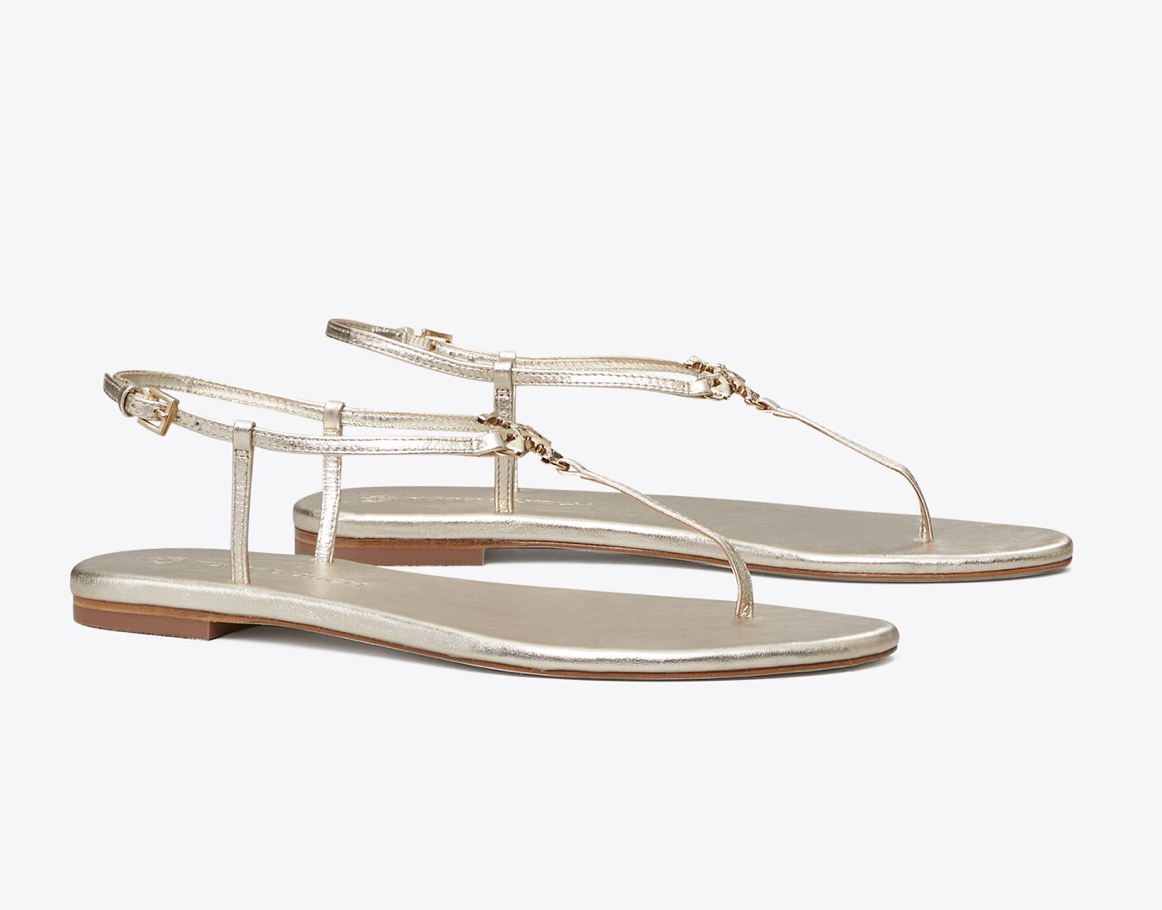 Tory Burch Capri Strap Sandal- Spark Gold | Lola Saratoga