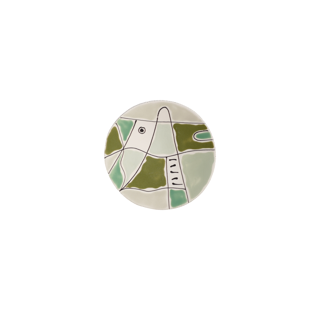 Agnes Sandahl | Abstract Appetizer/Dessert Plate in Light Green (Multi)