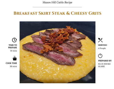 Breakfast Skirt Steak & Cheesy Grits Recipe
