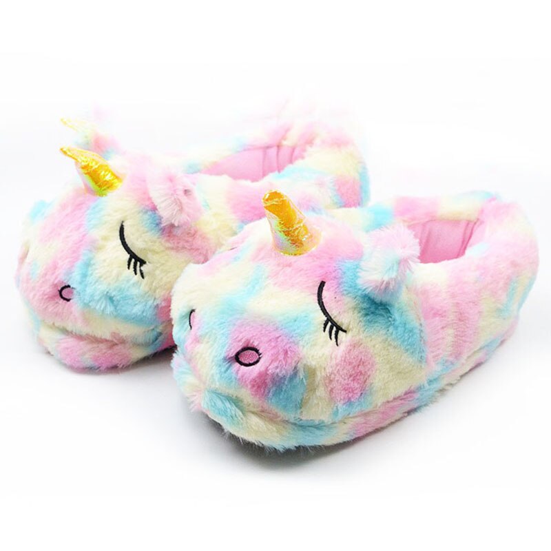 rainbow unicorn slippers