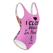 Load image into Gallery viewer, One-Piece Swimsuit &#39;I close deals in heels&#39;
