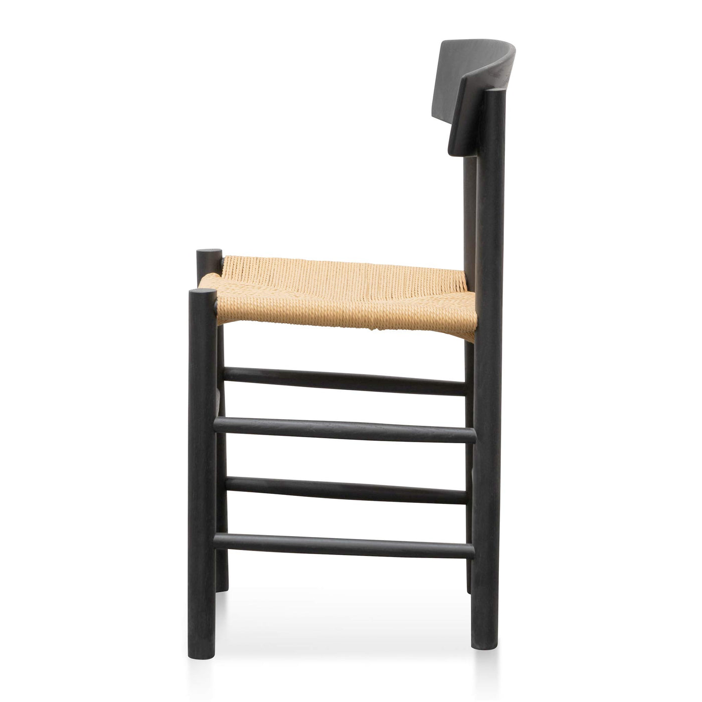 CDC6621-OW Rattan Black Dining Chair - Natural Seat