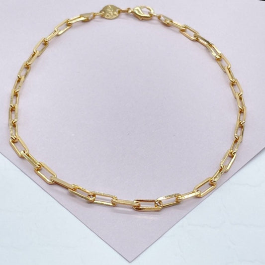 LV Double Sided Cuban Chain 18K Gold Anklet – From Fahm