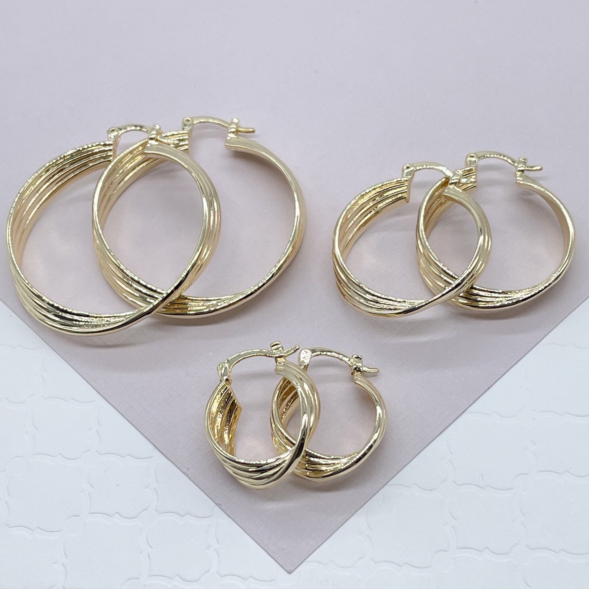 26.6mm 14K Yellow Gold 8mm Polished & Textured Hinged Hoop Earrings | eBay