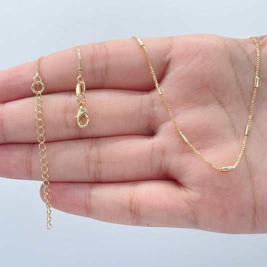 Clearance Pricing BLOWOUT 17.7 inch Rolo Chain Necklace, 18K Gold Plated  Finished Chain For Jewelry Making, Dainty 1mm Rolo Necklace w/Spring Ring, CN-576