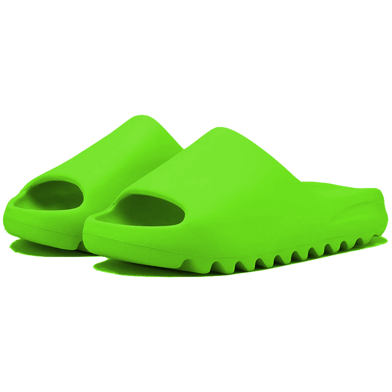 lime green adidas slides