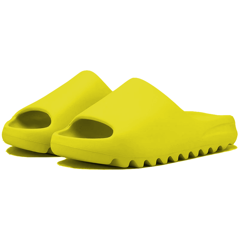 yellow adidas slides