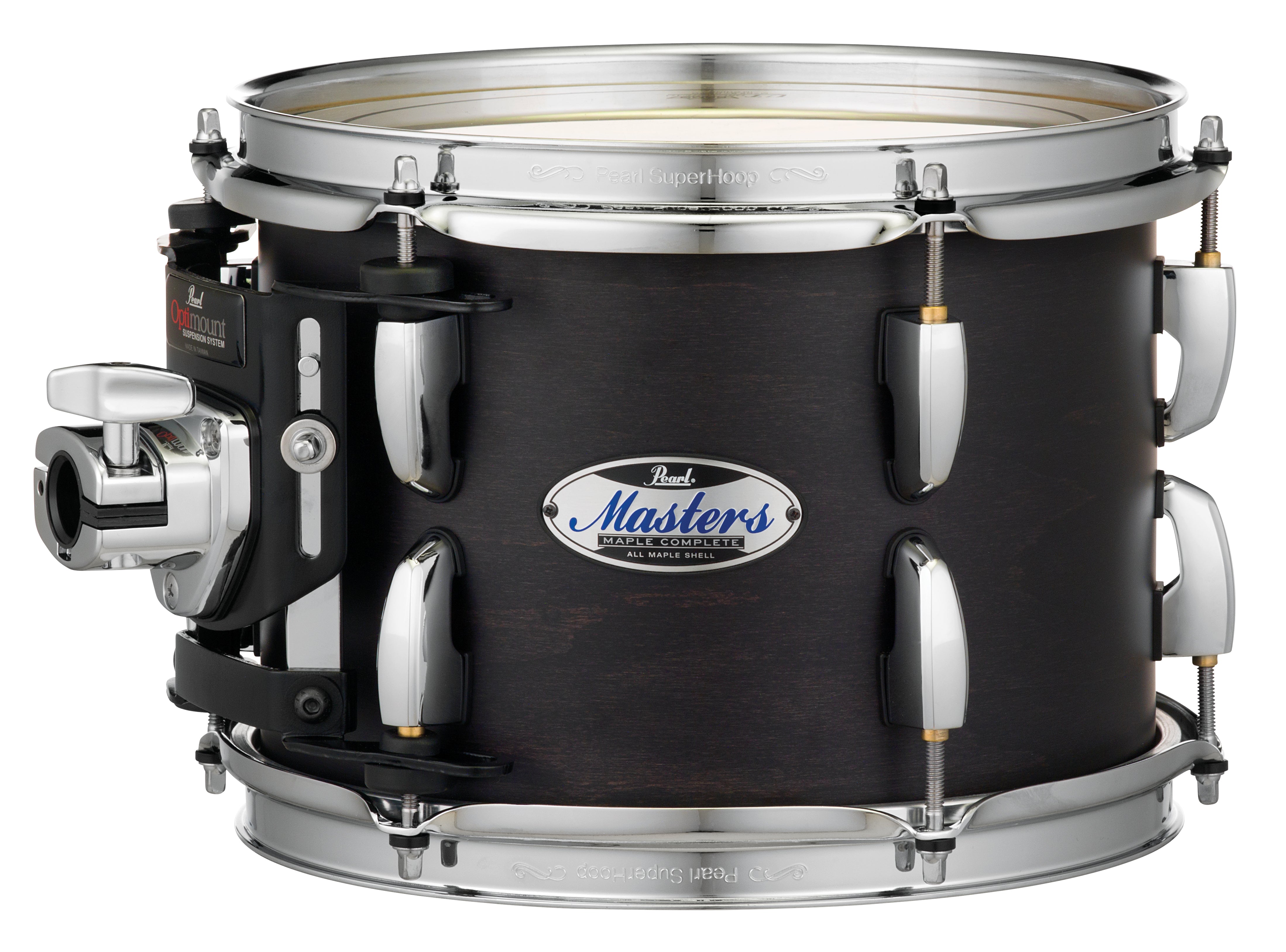 Pearl Masters Maple Complete 10"x9" tom w/optimount MATTE BLACK MIST MCT1009T/C124