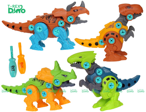 T-Rex DIY Dinosaur Building Toy Set (Pack of 4)
