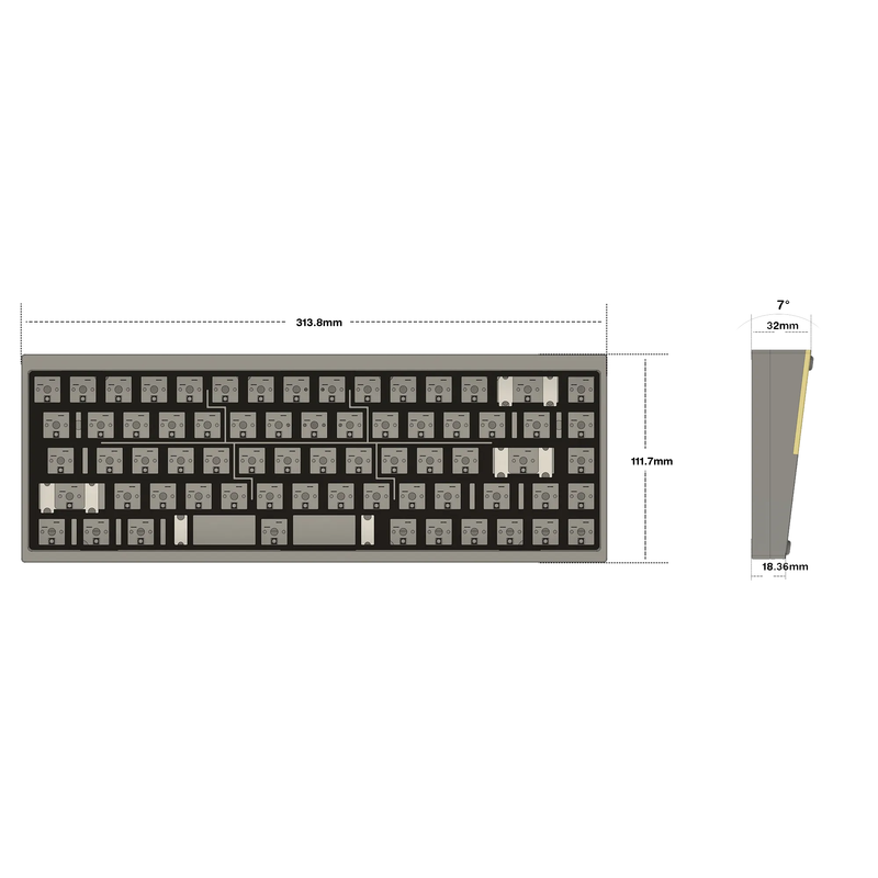 KBDfans tofu jr 65% メカニカルキーボード diy kit-