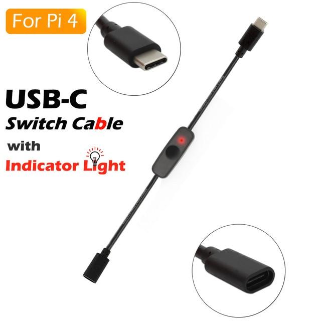 Raspberry Pi power switch C with indicator light Male Female USB-C | eBay