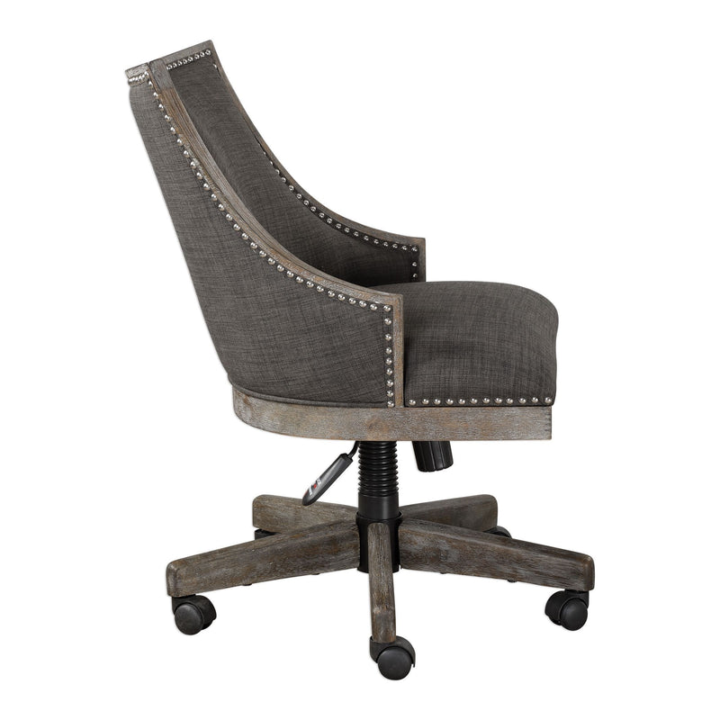 Adrian Charcoal Desk Chair Uttermost