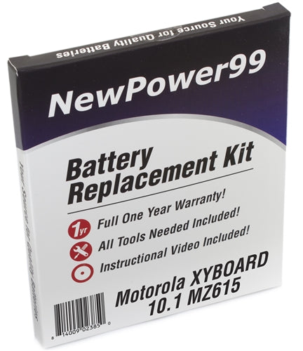 Motorola Xyboard 10.1 MZ615 Battery Replacement Kit with Tools, Video Instructions and Extended Life Battery - NewPower99 USA
