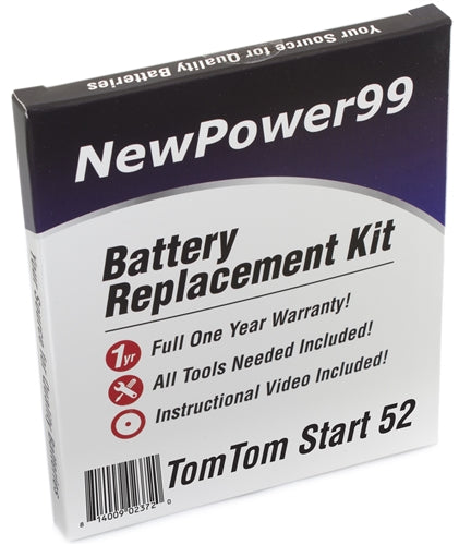 TomTom Start 52 Battery Replacement Kit with Tools, Video Instructions and Extended Life | NewPower99 USA