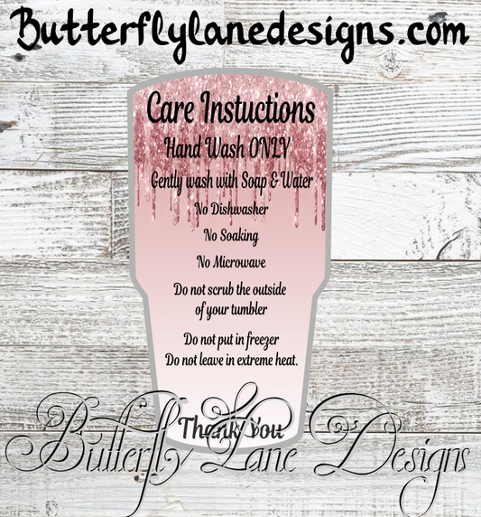 Tumbler Care Cards, Care Instructions PRINT AND CUT_PNG File (Instant  Download) 