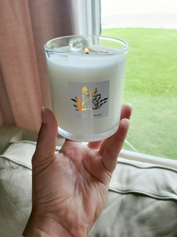 air sign luxury soy candle in palm of hand