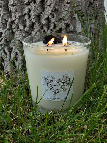 luxury soy earth sign candle with crystal