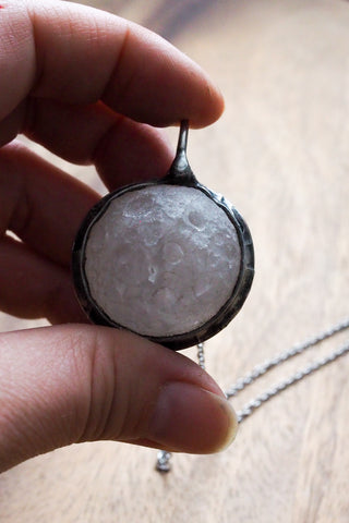 large crystal carved moon talisman necklace 