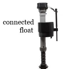 connected float fill valve