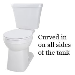 Tank curves inward on the sides.