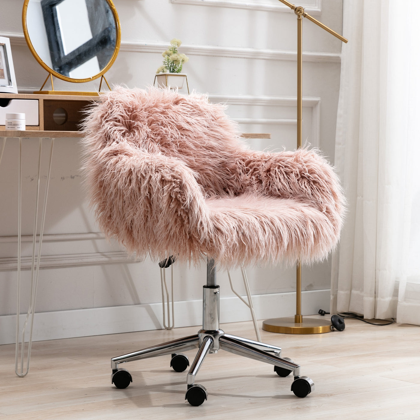 faux fur makeup chair