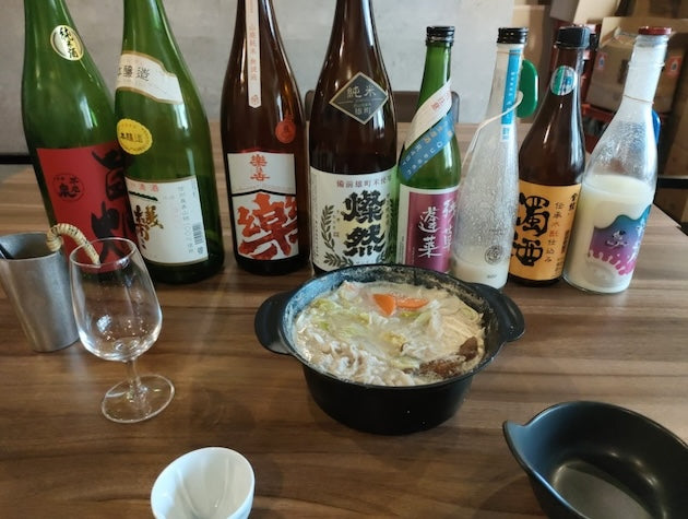 検証に使用した日本酒と豆乳鍋