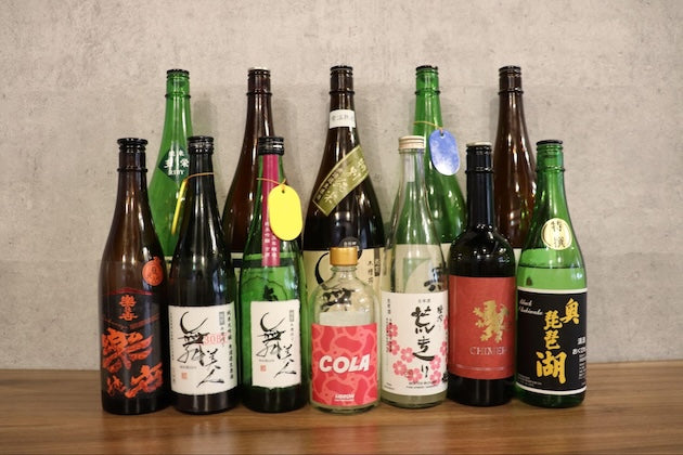 検証に使用した日本酒たち。