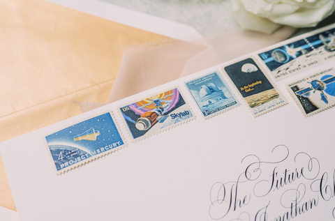 Vintage Space Postage Stamps