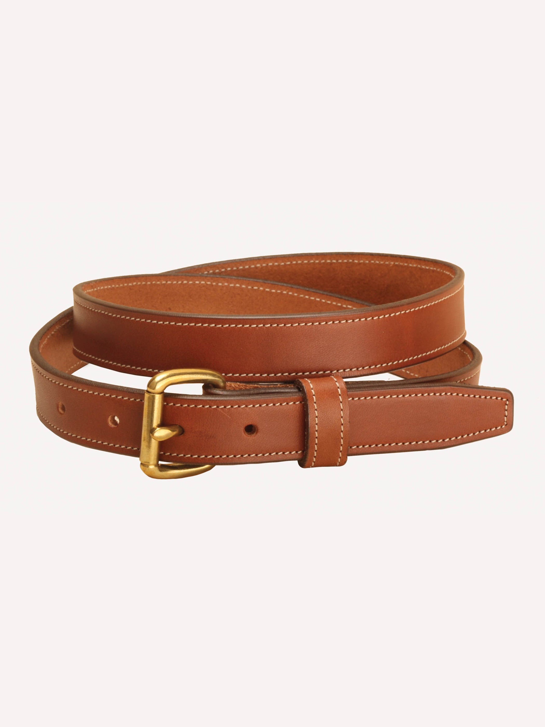 Alex Mill Tory Leather Stitched Belt In Brown