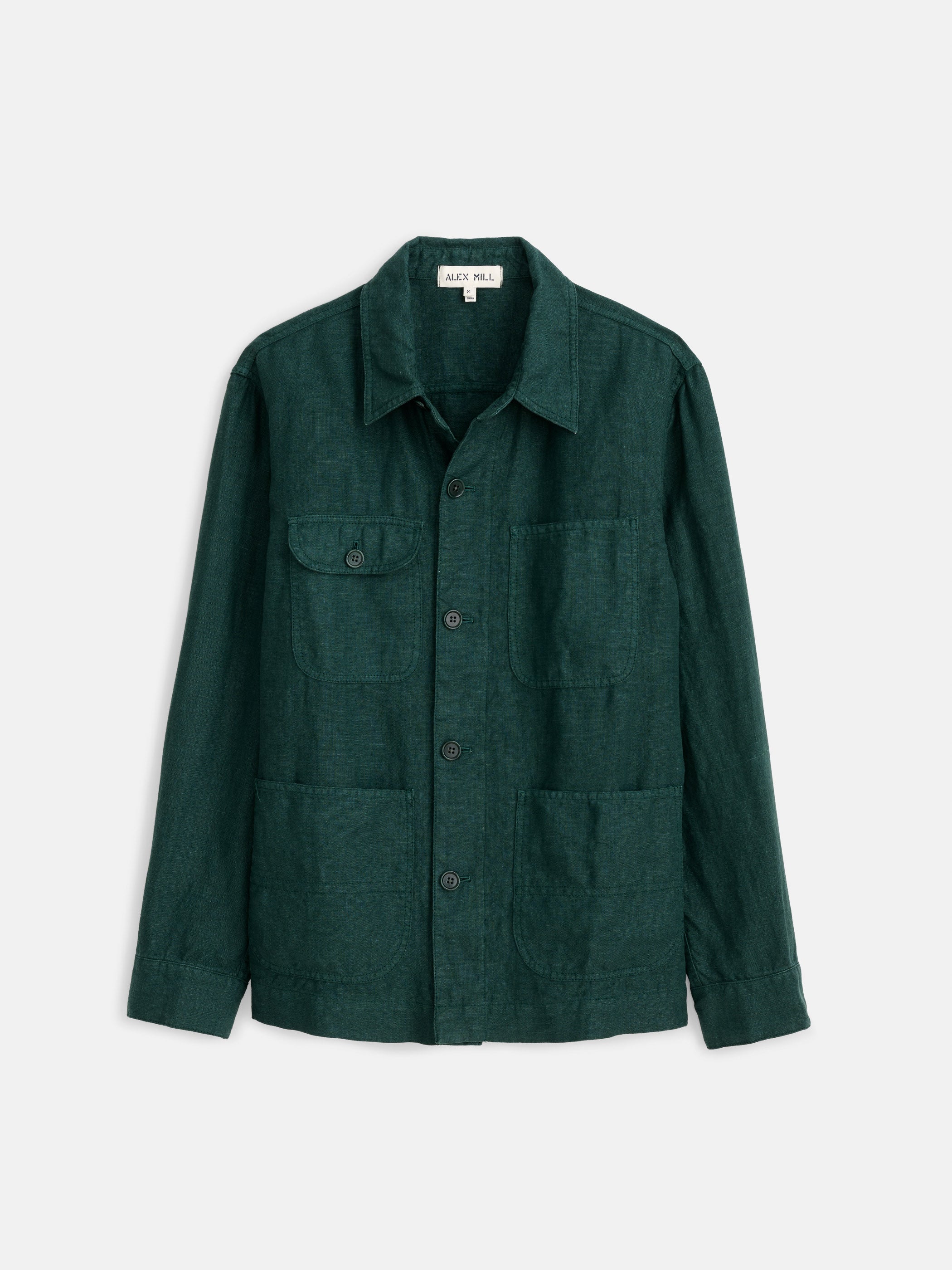Alex Mill Garment Dyed Work Jacket In Linen In Green