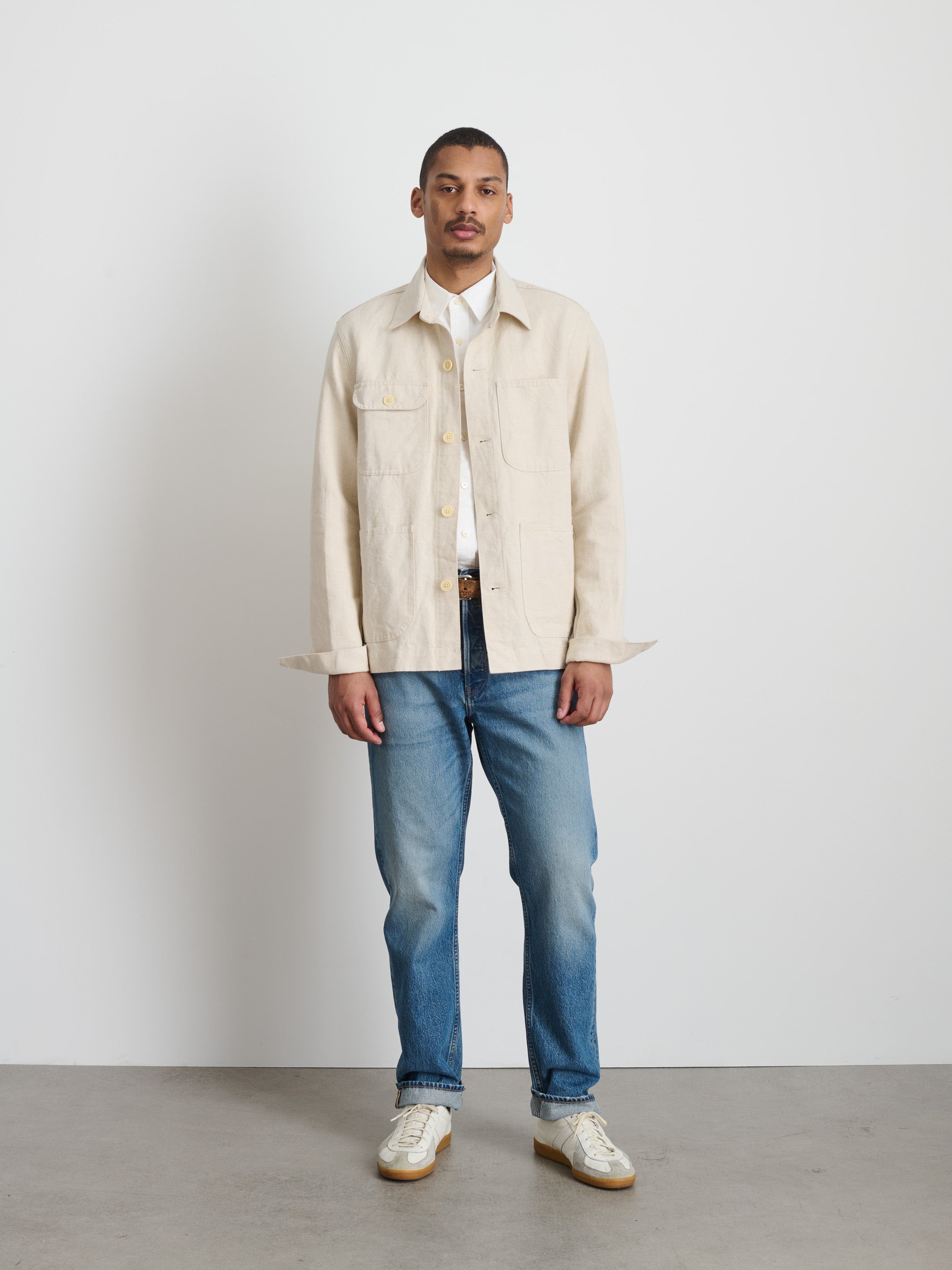 Shop Alex Mill Work Jacket In Linen Canvas In Natural