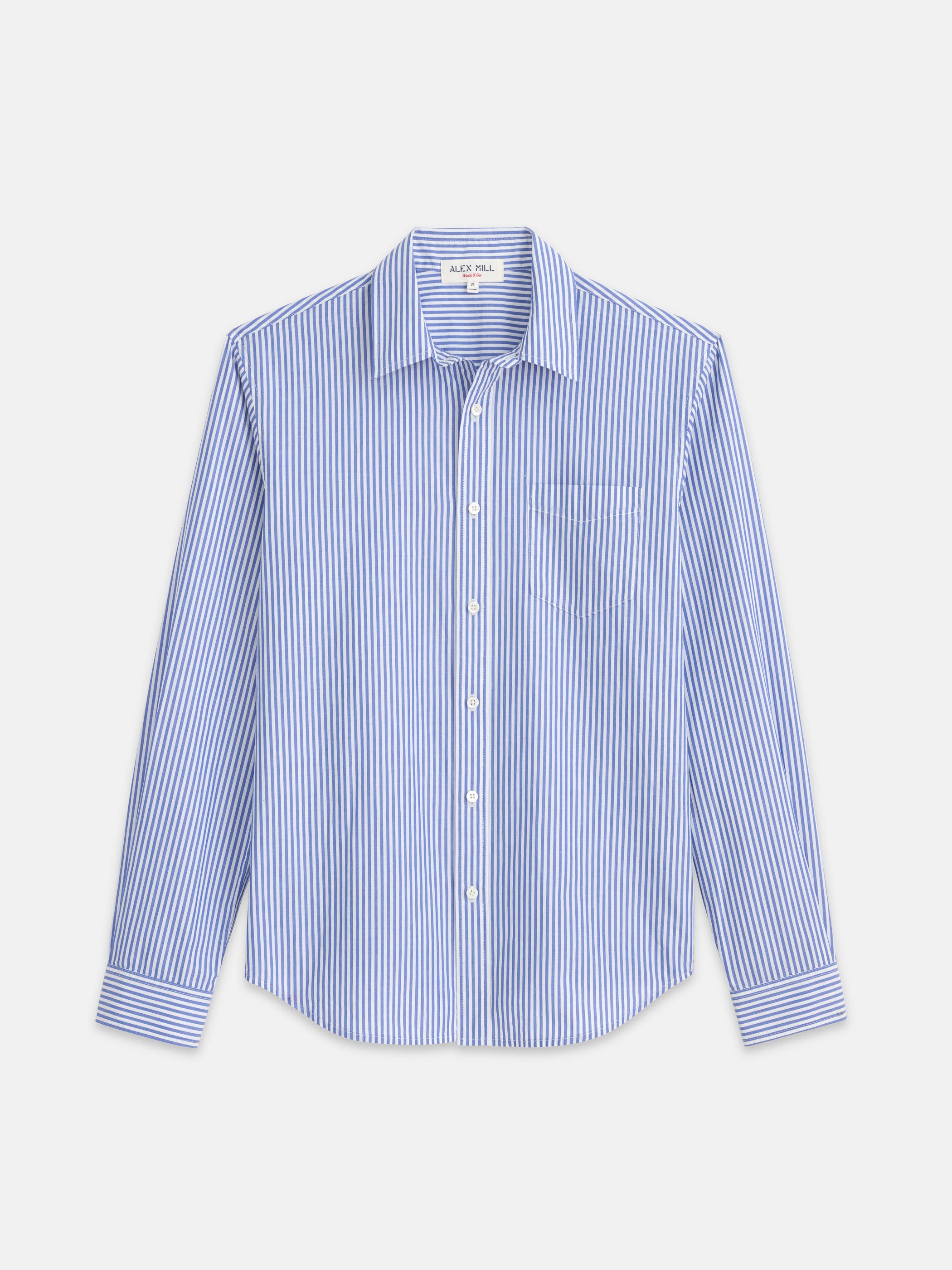 Shop Alex Mill Mill Shirt In Striped Cotton Poplin In Blue/white
