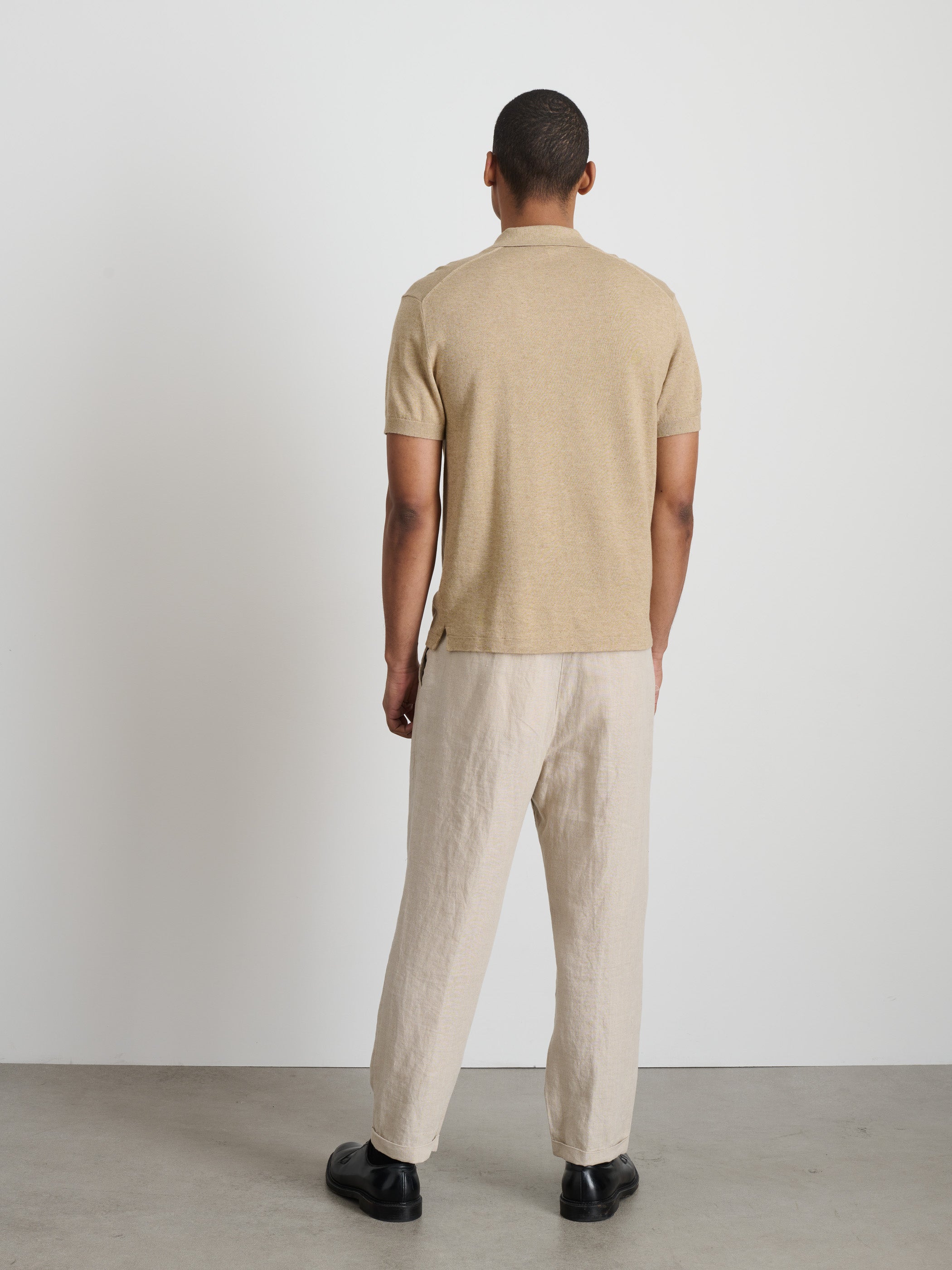 Shop Alex Mill Aldrich Knit Shirt In Hemp Cotton In Dark Sand