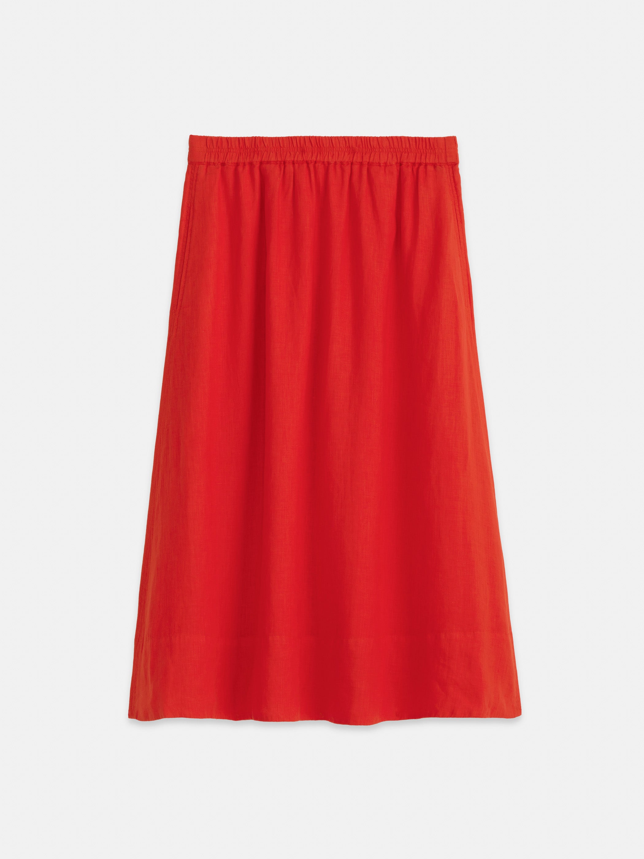 Shop Alex Mill Maddie Skirt In Linen In Chili