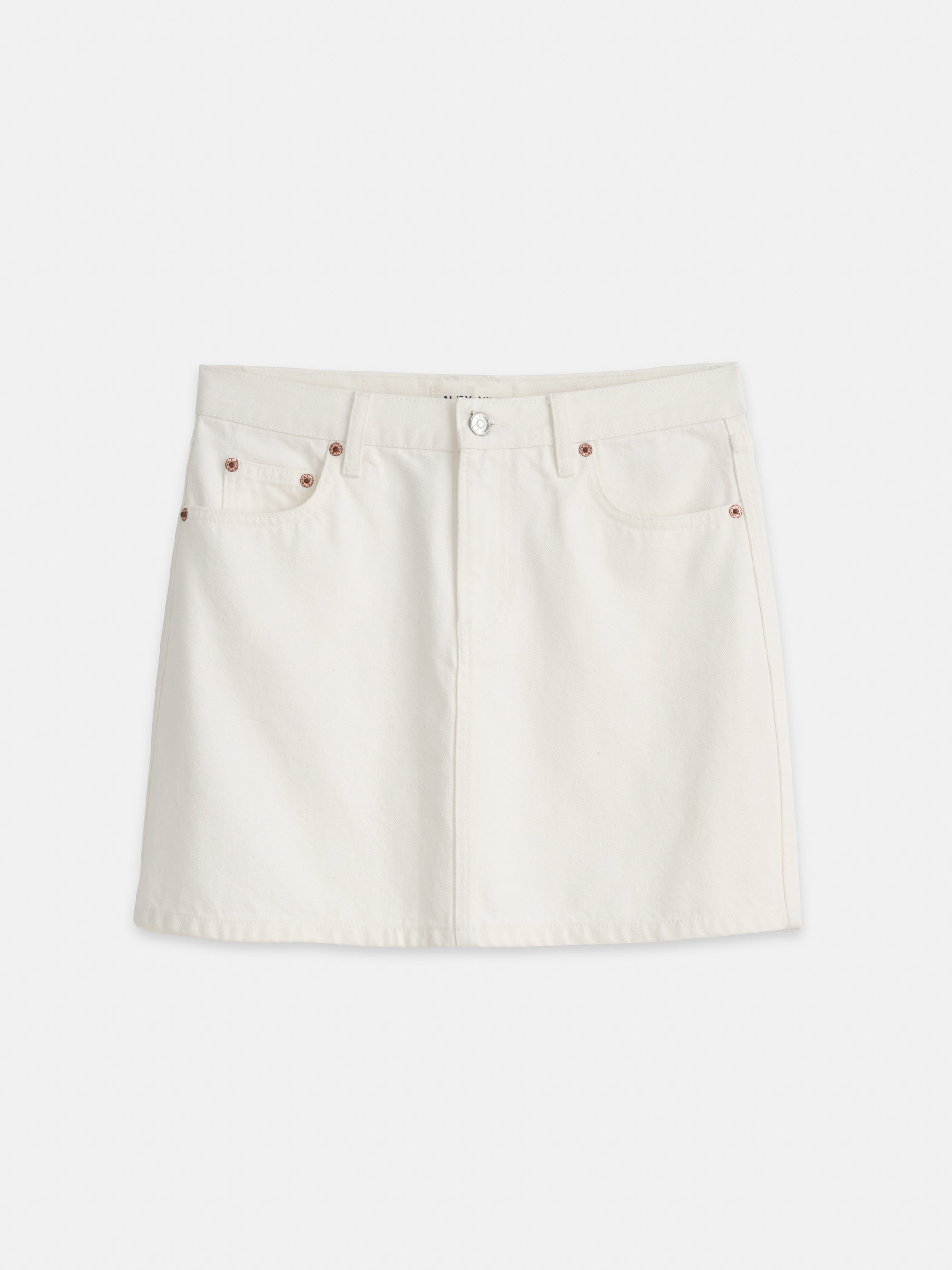 Shop Alex Mill Andie Mini Skirt In White Denim