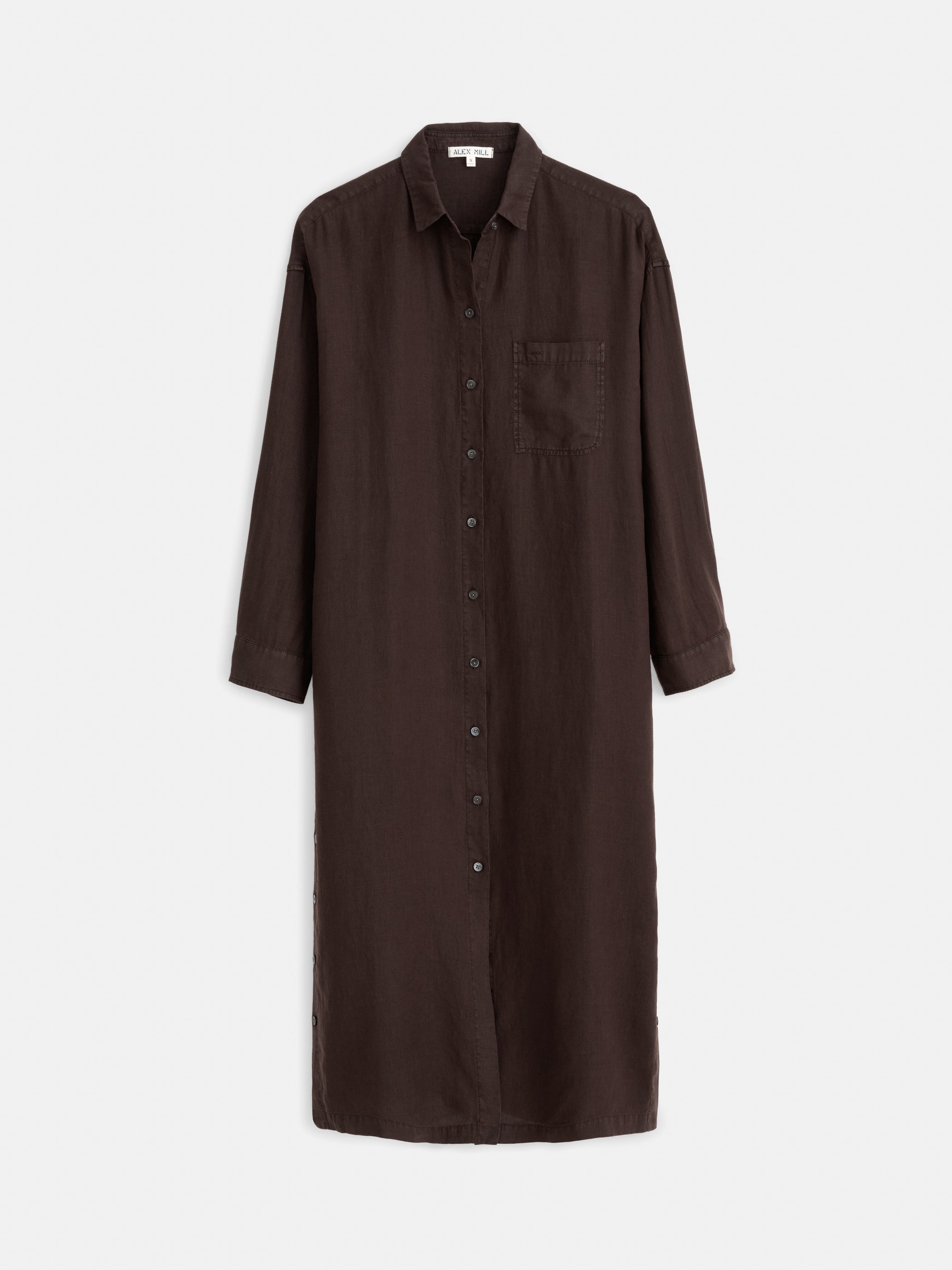 Alex Mill Kerry Shirtdress In Linen In Brown