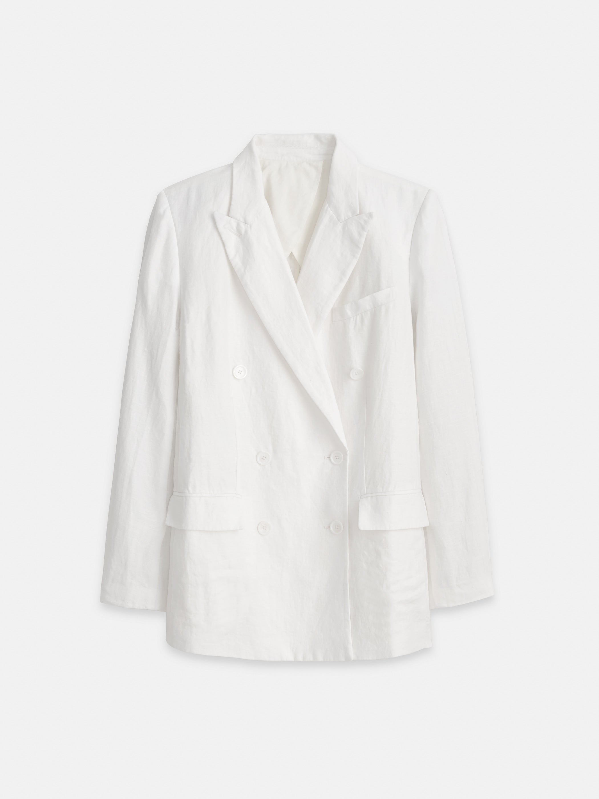 Alex Mill Anna Double Breasted Blazer In Linen In White