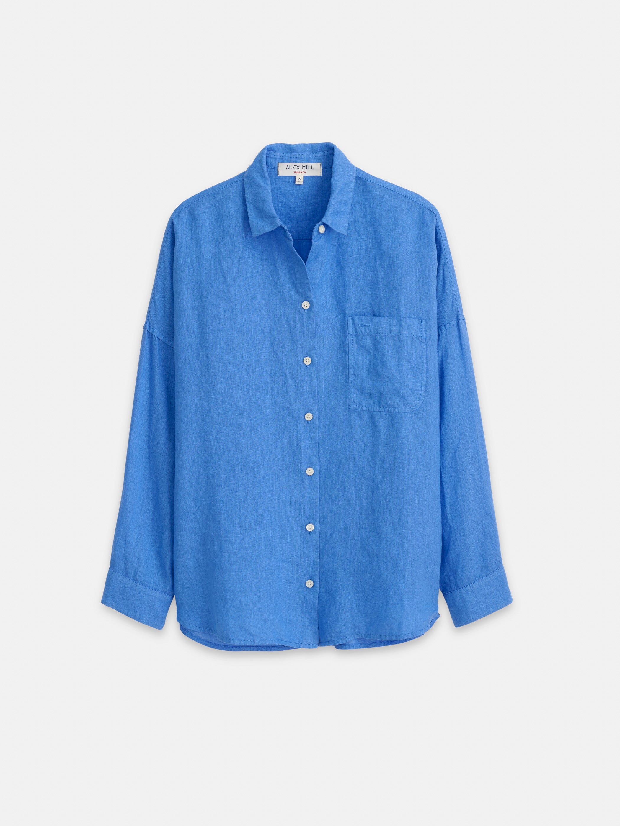 Alex Mill Jo Shirt In Linen In Blue