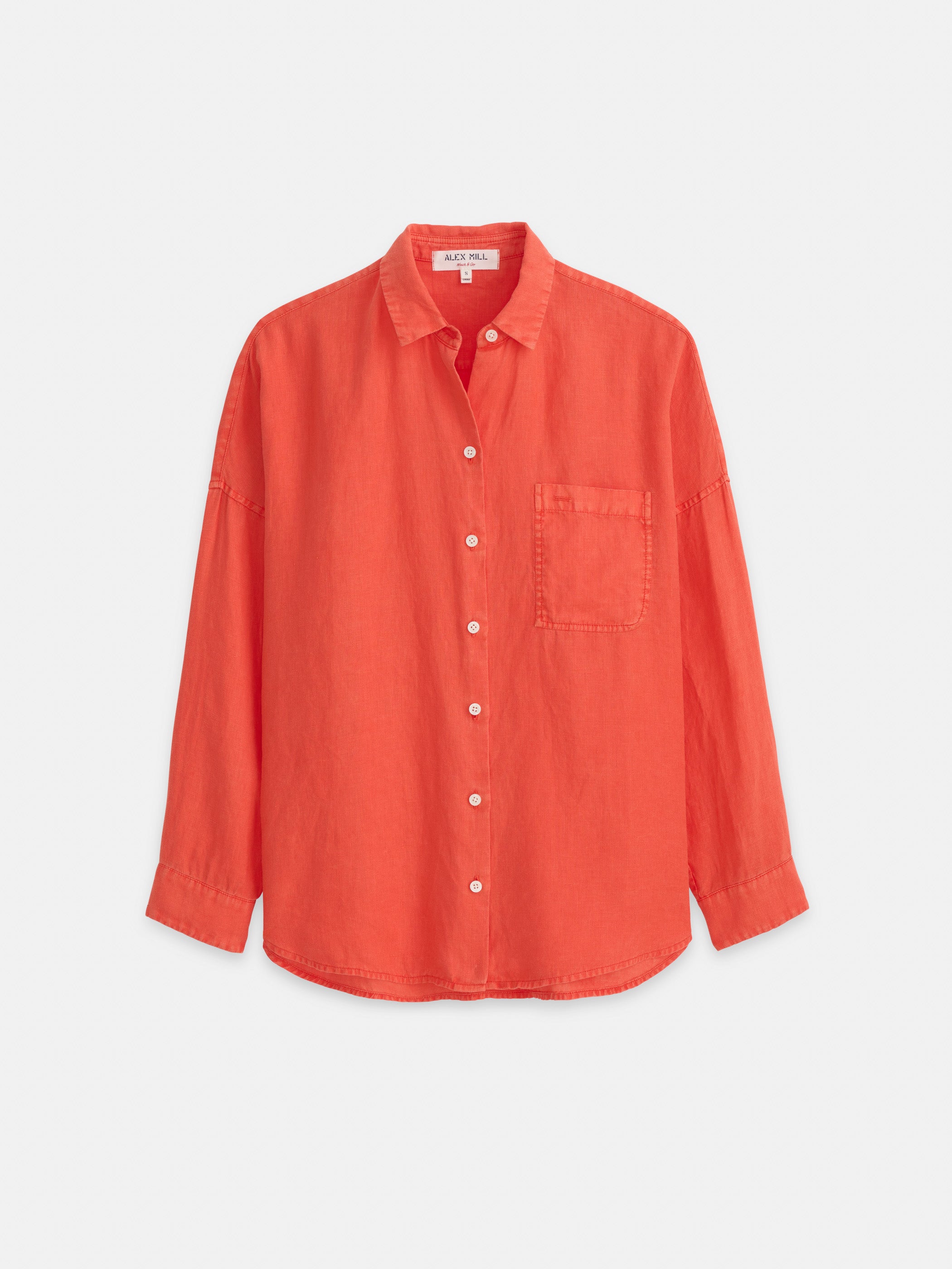 Alex Mill Jo Shirt In Linen In Red