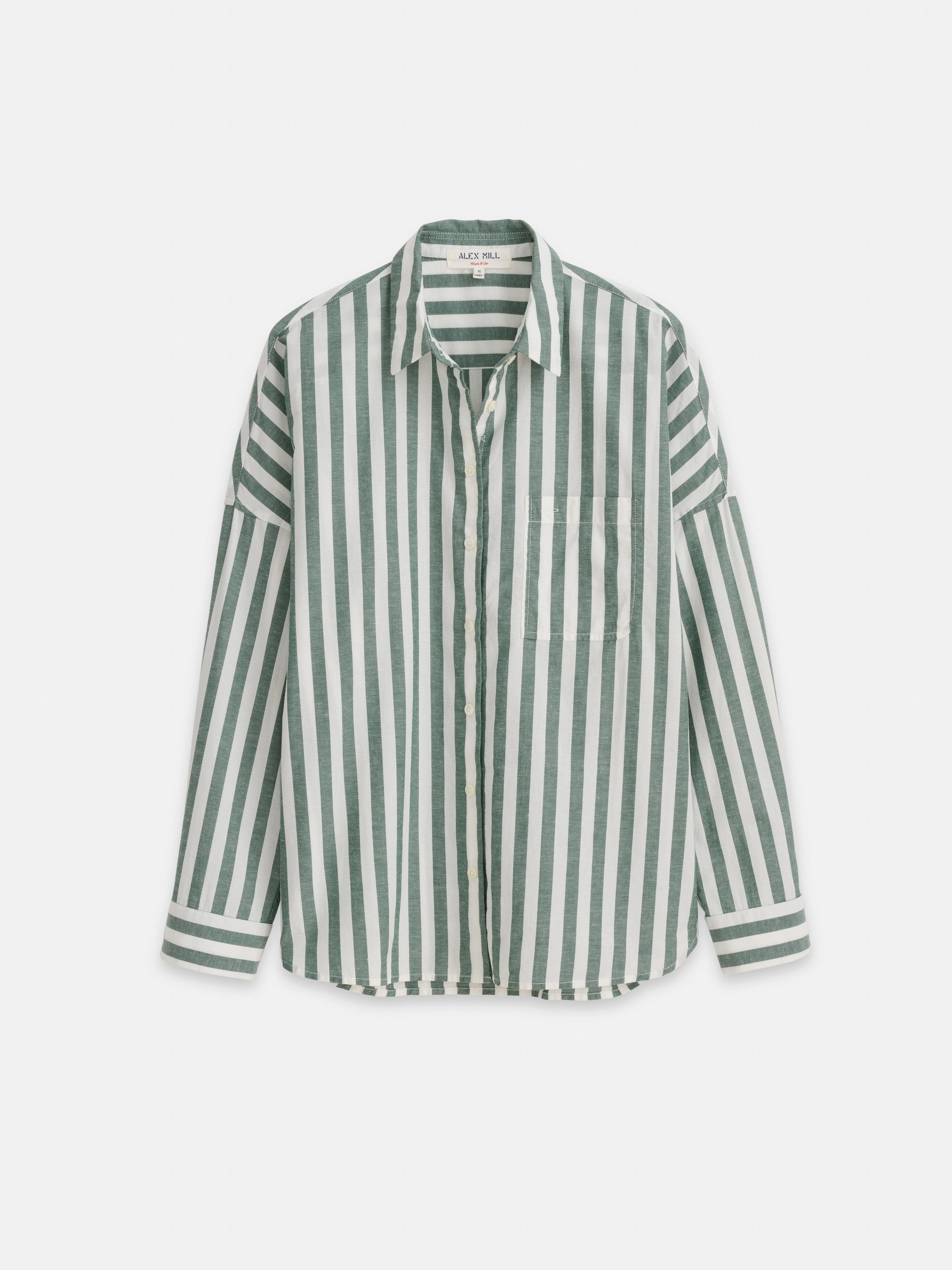 Alex Mill Jo Shirt In Positano Stripe In Green