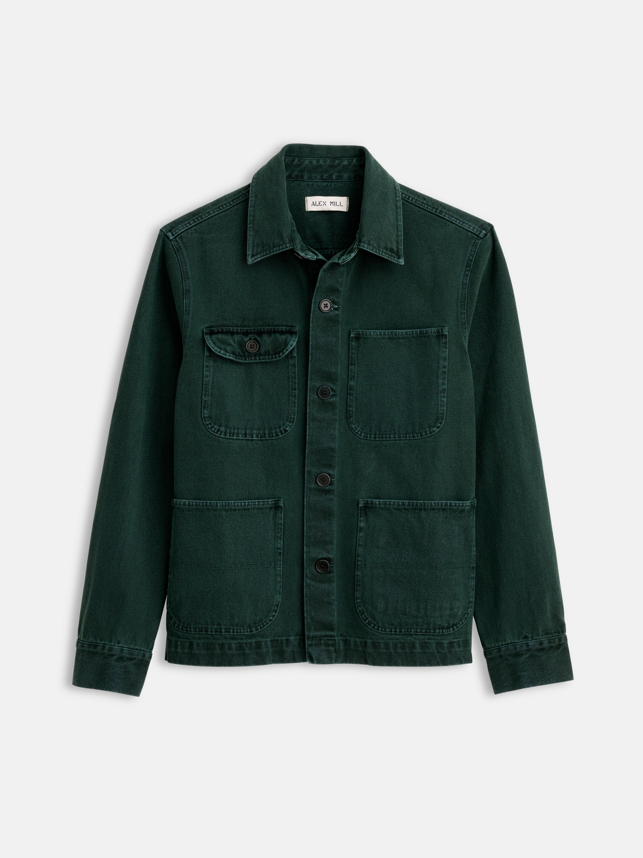 ALEX MILL GARMENT DYED WORK JACKET IN RECYCLED DENIM