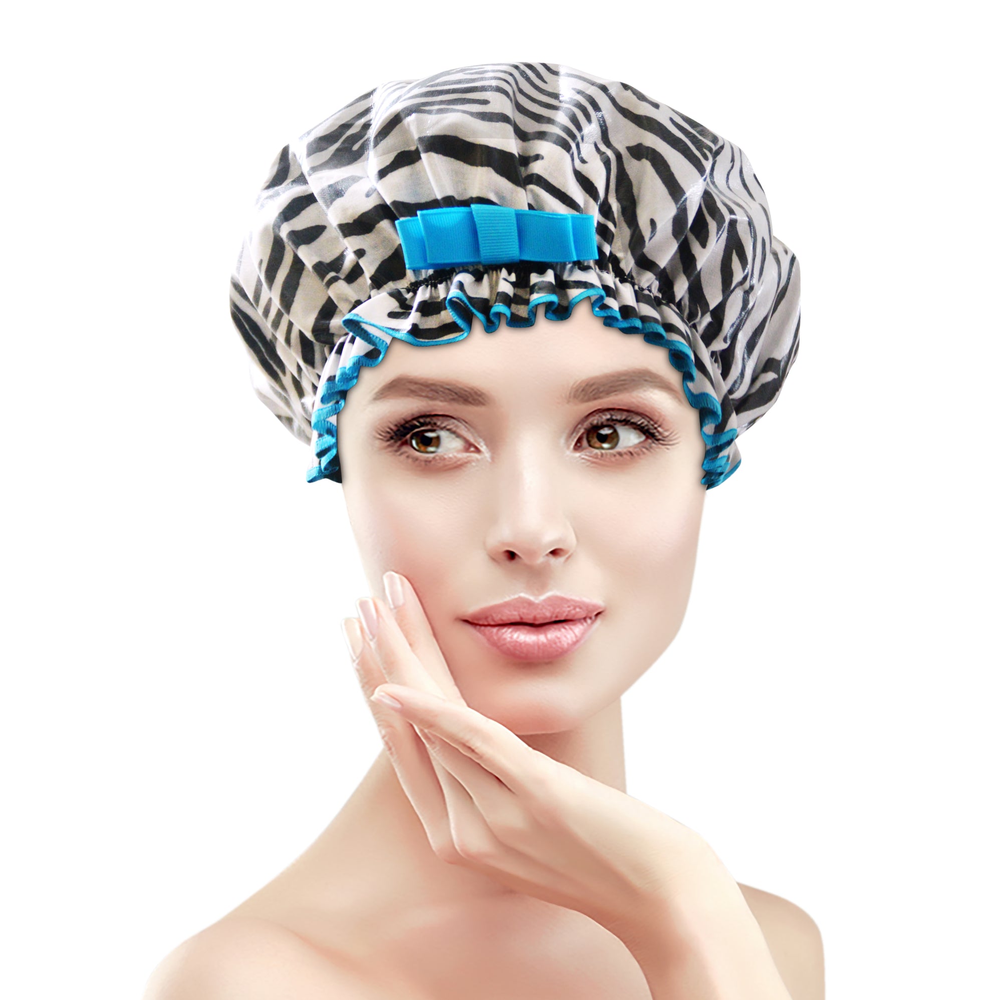 zebra shower cap