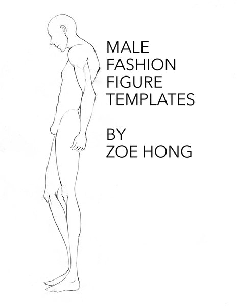 template for fashion design figures male