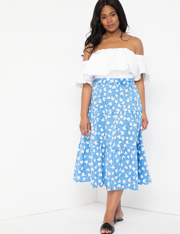 Tiered Long Maxi Skirt in Easy Breezy