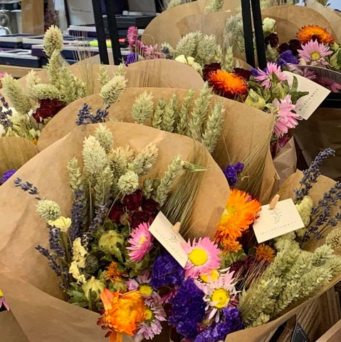 A display of colourful dried flowers from Box of Delights 