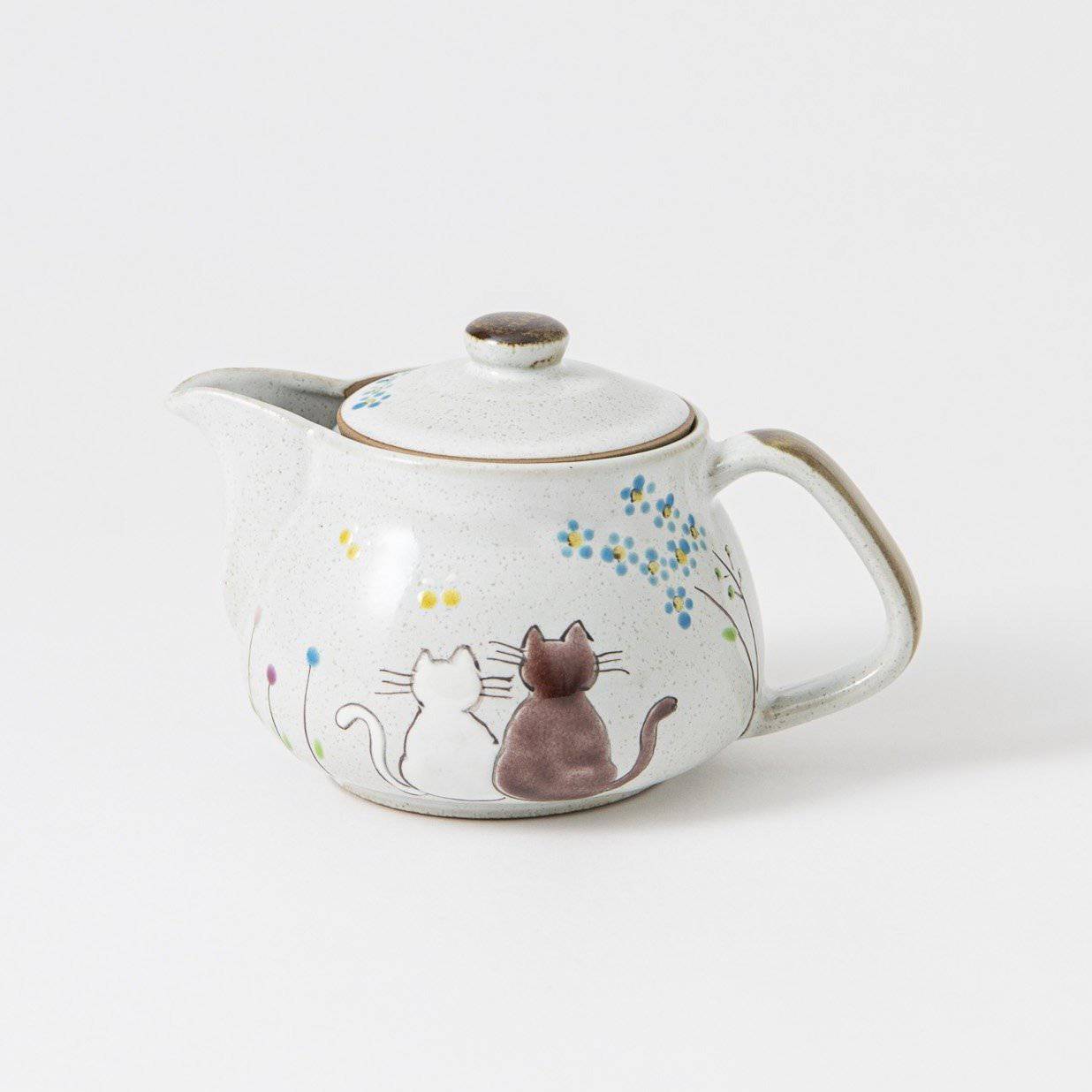 Atelier Yu Cats In Sunny Spot Kutani Teapot 12.2oz(360ml) - JAPAN KUTANI SHOP product image