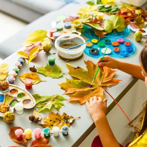 Autumn Kids Pressed Leaf Craft