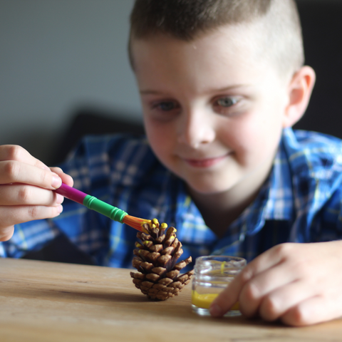 Kids Pinecone Crafts for Autumn