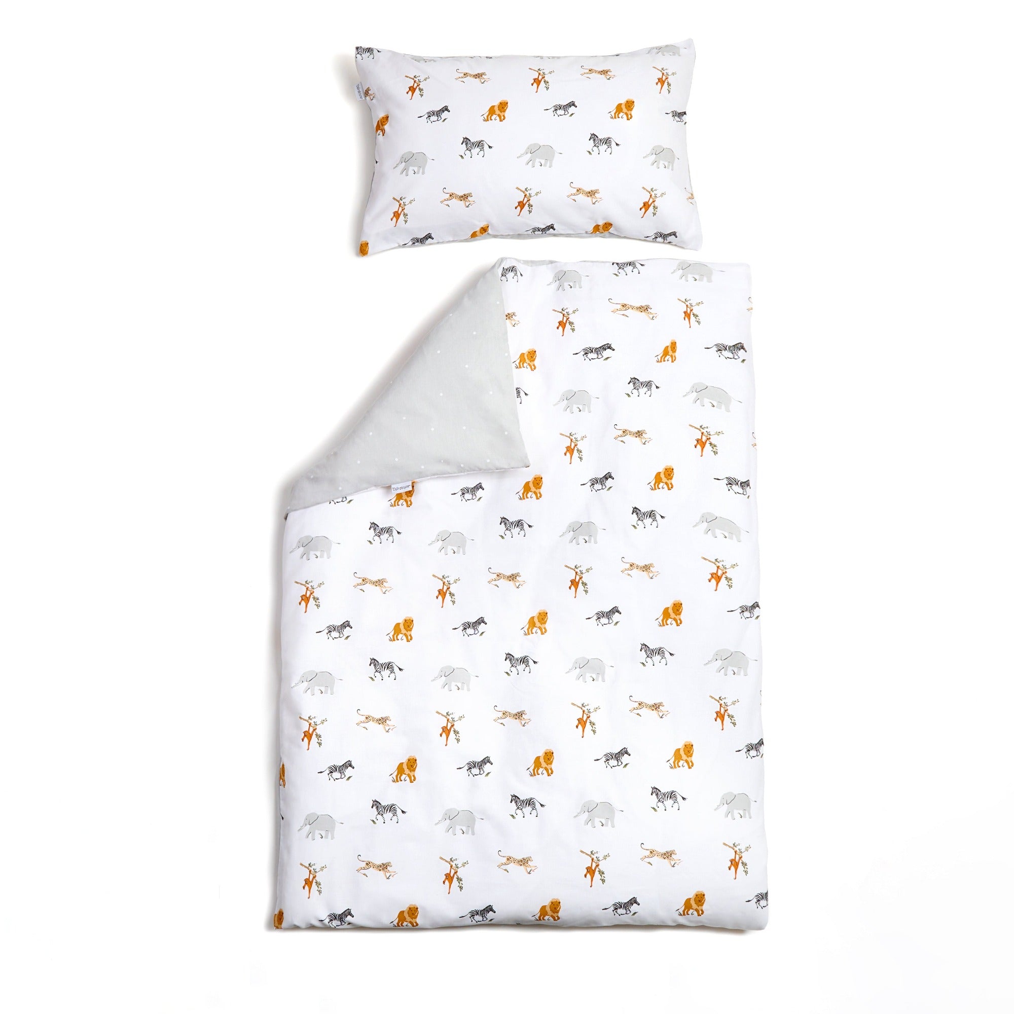 Reversible Jungle Dream Cot Bed Duvet Cover and Pillowcase Set